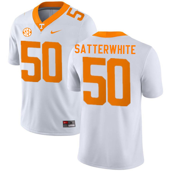 Men #50 William Satterwhite Tennessee Volunteers College Football Jerseys Stitched-White